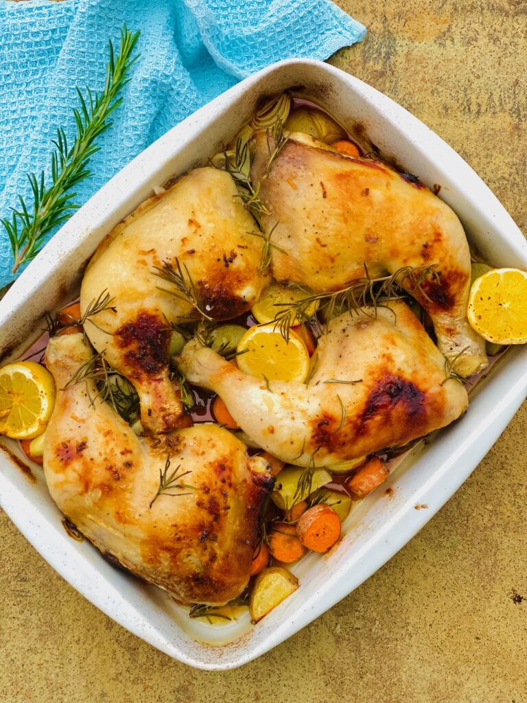 Kylling i ovn med grøntsager