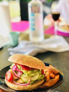 Vegetar burger med brune bønner