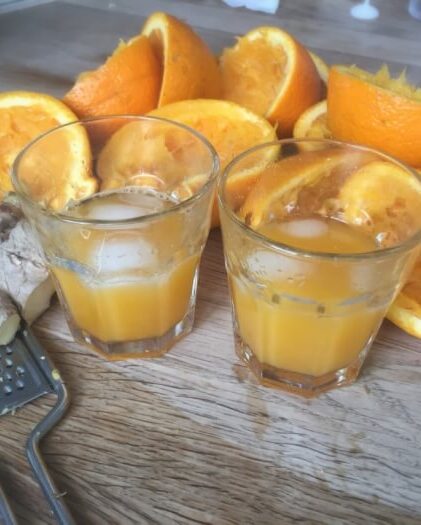Appelsinjuice med ingefær