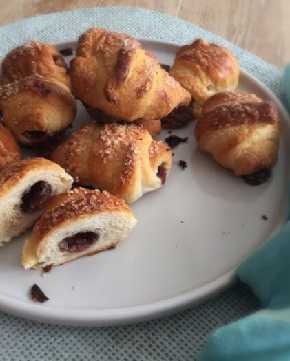 croissant med chokolade